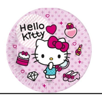 8 pratos 23 cm Hello Kitty