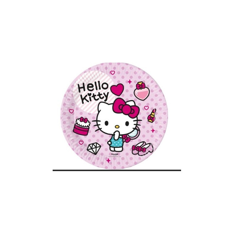8 pratos 23 cm Hello Kitty
