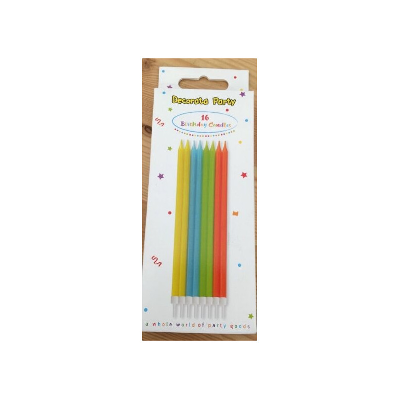 16 velas cores brilhantes