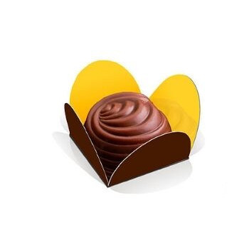 25 bases bombons/brigadeiros castanho e ouro