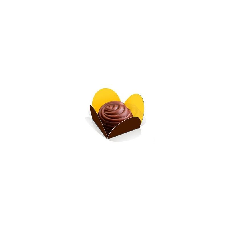 25 bases bombons/brigadeiros castanho e ouro