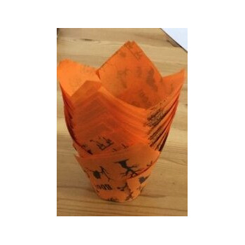 Forma túlipa laranja Halloween 25 unidades