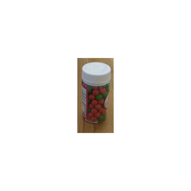 Pérolas de chocolate vermelho e verde 65g