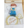 Topo de bolo Batizado menino azul