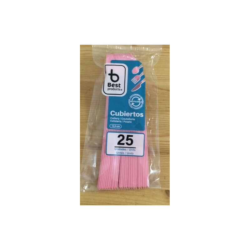 25 colheres de sobremesa rosa claro