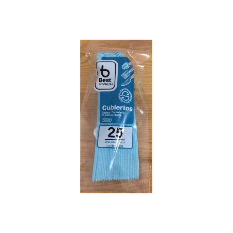 25 colheres de sobremesa azul claro