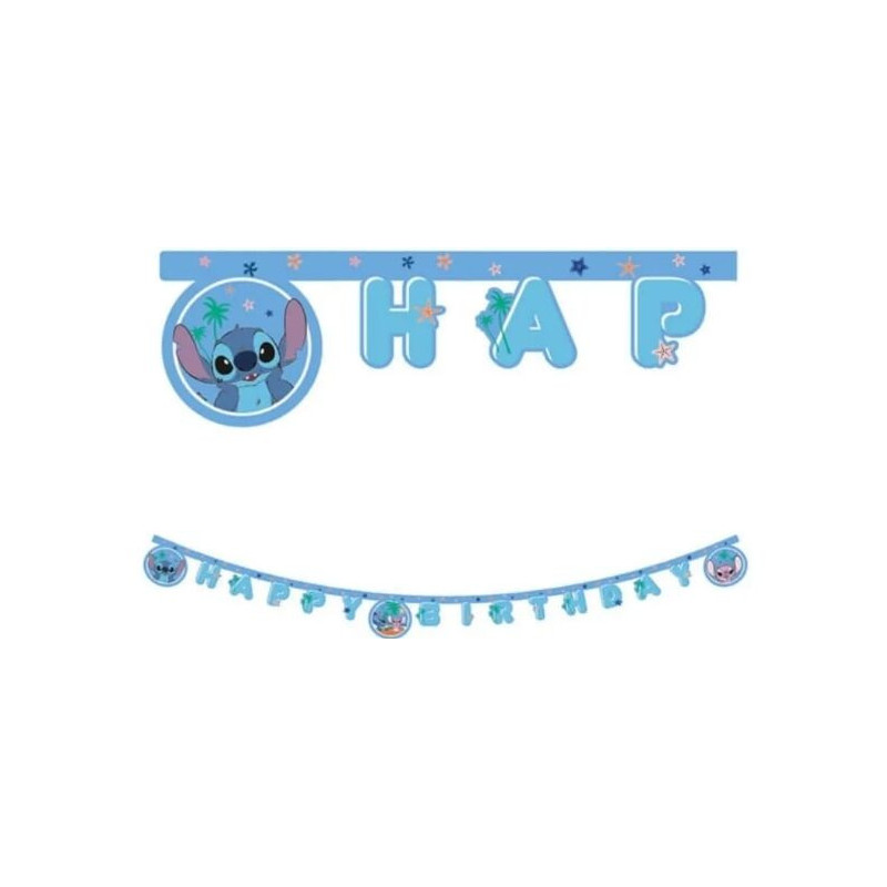 Banner Happy Birthay Stitch 2m