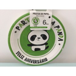 6 pratos 18 cm Panda