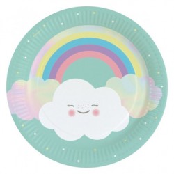 8 pratos 23 cm Rainbow & cloud