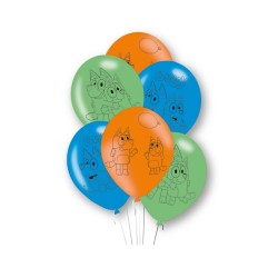 6 balões de latex 11” Bluey