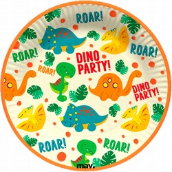 8 pratos 18cm Dino Party