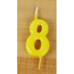 Vela aniversário nº8, amarelo
