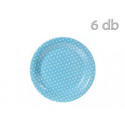 6 pratos azul bolas 23 cm