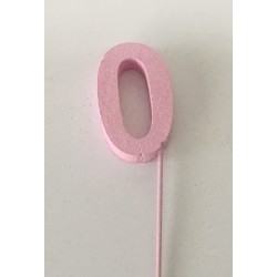 Número 0 esferovite rosa 8 cm