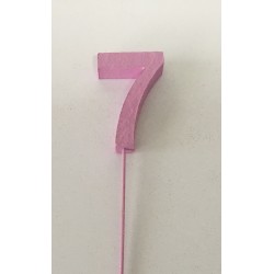Número esferovite 7 rosa 8 cm