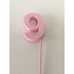 Número 9 esferovite rosa 8 cm