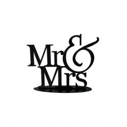 Topo de Bolo Mr & Mrs  negro