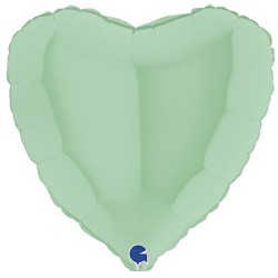 Balão Coração Verde Pastel 18