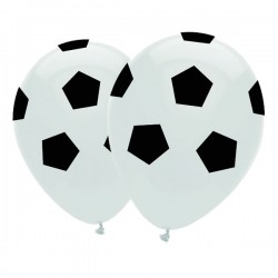 6 balões latex futebol 30cm