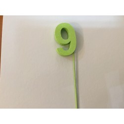 Número 9 esferovite verde 8 cm