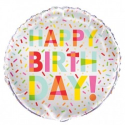 Balão foil Happy Birthday 18'