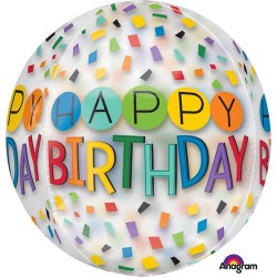 Balão Orbz Happy Birthday...