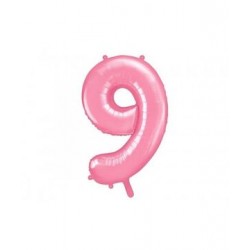 Balão Foil Nº 9 rosa 86 cm