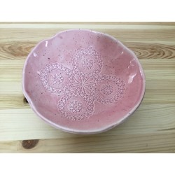 Taça cerâmica flor 18cm rosa