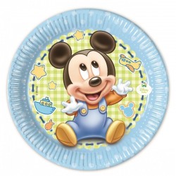 8 pratos 20cm Mickey Baby