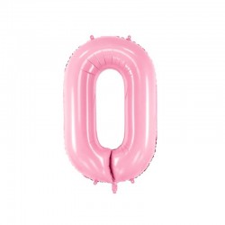 Balão Foil Nº 0 rosa 86 cm