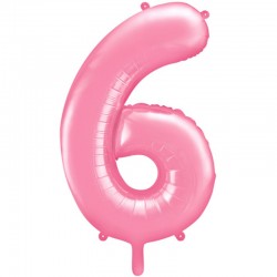 Balão Foil Nº 6 rosa 86 cm
