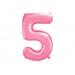 Balão Foil Nº 5 rosa 86 cm