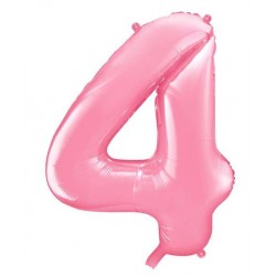 Balão Foil Nº 4 rosa 86 cm